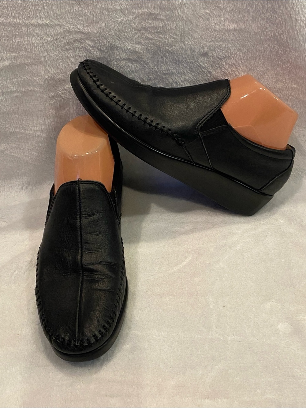 SAS Shoes Dream Leather Slip On Wedge Loafers Mocs Tripad Tech Black Size 7 (?)